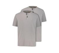 JP 1880 Maglie Serafino in Confezione Doppia con Scollo Rotondo e abbottonatura, Fino alla tg, 8XL Grigio mélange 5XL 708420123-5XL