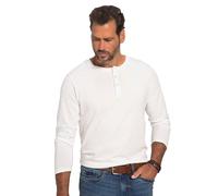 JP 1880 Maglietta, Henley, Maniche Lunghe, Abbottonatura, Fino A 8XL T-Shirt, Bianco Neve, 7XL Uomo