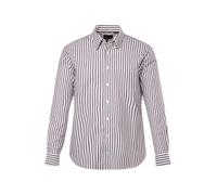 JP 1880 Menswear L-8XL Camicia a Righe da Uomo, a Maniche Lunghe, Colletto con Bottoni Nascosto, Easy Care, Modern Fit, Fino a 8 XL 828754, Melanzana, 6XL