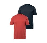 JP 1880 T-Shirt Basic in Confezione Doppia con Scollo a Girocollo, Disponibili Fino alla tg. 8XL Rosso Mattone L 702637548-L