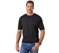 JP 1880 T-Shirt in Jersey Operato a Righe con Taglio Speciale per l'addome, Oeko-Tex e Mezze Maniche, dalla tg. XXL alla 8XL Nero 7XL 845095100-7XL