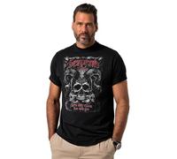 JP 1880 T-Shirt JP1880 dal Look Vintage con Stampa sul Petto e Mezze Maniche, Fino alla tg. 8XL Nero L 840257100-L