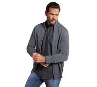 JP 1880 Cardigan con Colletto Alto e orli a Costine Grigio mélange 4XL 717032123-4XL