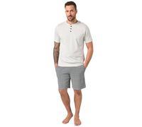 JP 1880 Pigiama con Taglio Speciale per l'addome, t-Shirt e Pantaloni a Fantasia, Disponibile Fino alla tg. 8 XL Bianco Sporco 8XL 844079200-8XL