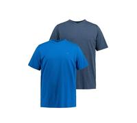 JP 1880 V Magliette, Confezione Doppia T-Shirt T-Shirt Uomo, Blu, 8XL