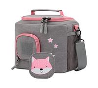 JP Journey Borsa per Toniebox BoxBag per 10 personaggi e scatola per viaggio e auto in velcro - Volpe grigio rosa - Borsa a tracolla per Toniebox, Volpe grigio-rosa, Borsa a tracolla per Toniebox