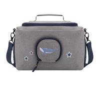 JP Journey Borsa per Toniebox ragazzo - per personaggi e scatola in auto e da viaggio, Balena grigio-blu, 6 Liter, Borsa a tracolla con scomparti interni flessibili e apertura altoparlante