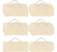 Jpdisdd 10 Pezzi Incompiuto Appeso Cartello nel Legno Rettangolo nel Bianca Placca di Legno Banner con Corde per La Scrittura di Pittura Pirografica