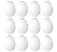 Jpdisdd 12 Pack 3 Pollici Schiuma di Pasqua Bianca di Polistirolo Artigianale Schiuma di di Polistirolo Naturale Schiuma di Fatta Un Mano Palla di Uova