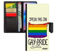 J'peux Pas J'Ai Gay Pride a patta per Apple iPhone 15 Pro Max Pelle Camminare degli orgoglii lesbiche Smartphone Bandiera Gay Rainbow Motivo