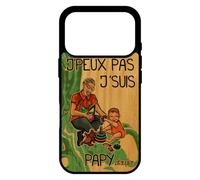J'peux Pas je suis Papy pour iPhone 17 Pro en bois silicone je Papi housse Bebe humour Drole Comique dessin Famille Unique TPU