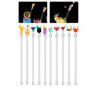 JPGhaha 10Pz Bastoncino Swizzle Mescolare Cocktail in Acrilico Agitatori Cocktail Stirrer 23cm Transparente Bastoncini Cocktail Mixing Bastoncini di Ristorante Bar Partito Cafe