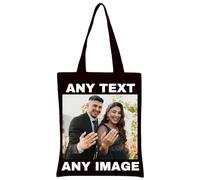 JPHCHSC Personalizzabili Borsa Tela Donna, Personalizzata Borsa Shopper Donna con Foto, Logo e/o Testo Borsa Canvas Idea Regalo, Personalizzate Crea la tua Borsa