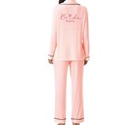 JPHCHSC Personalizzata Donne Team Bride Manica Lunga Pigiama Set EVJF Hen Party Addio al Nubilato Ragazza Matrimonio Femminile Pigiama Set Pigiama da Donna di Seta 23