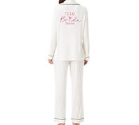 JPHCHSC Personalizzata Donne Team Bride Manica Lunga Pigiama Set EVJF Hen Party Addio al Nubilato Ragazza Matrimonio Femminile Pigiama Set Pigiama da Donna di Seta 23
