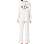 JPHCHSC Personalizzata Donne Team Bride Manica Lunga Pigiama Set EVJF Hen Party Addio al Nubilato Ragazza Matrimonio Femminile Pigiama Set Pigiama da Donna di Seta 23