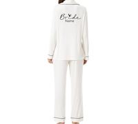 JPHCHSC Personalizzata Donne Team Bride Manica Lunga Pigiama Set EVJF Hen Party Addio al Nubilato Ragazza Matrimonio Femminile Pigiama Set Pigiama da Donna di Seta 23