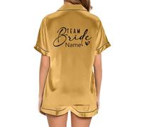 JPHCHSC Personalizzata Fidanzamento Festa di Nozze Pigiama Set Team Bride Set di Pigiami Due Pezzi Addio al Nubilato EVJF Pigiama da Donna di Seta 24