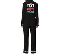 JPHCHSC Personalizzata Pigiama da Donna di Seta para Festa della Mamma Personalizzabile Personalizza la Tua Sposa Pigiama Set con Foto o Scritta
