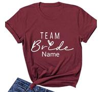 JPHCHSC Personalizzata T-Shirt da Damigella d'Onore per Addio al Nubilato per Addio al Nubilato da Donna Team Bride T-Shirt da Donna per Matrimonio da Donna 023
