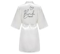 JPHCHSC Personalizzata Vestaglia Kimono Donna in Raso Accappatoi e Vestaglie da Notte Sexy Satin Camicie da Notte Scollo V Indumenti da Notte con Cintura per la Festa di Nozze 85