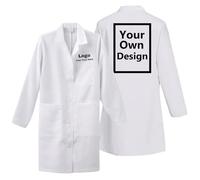 JPHCHSC Personalizzato Camice da Laboratorio Camice Bianco da Laboratorio per Uomo Donna, Medico Lavoro Camici Laboratorio Cappotto Camice da Lavoro Maniche Lunghe con Tasche e Botton