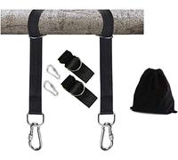 JPJYE CACTIYE 2 PCS Kit de Suspension de sangles de balançoire d'arbre ， Parfait pour Les sangles de Kit de Suspension de hamac ， (5 Pieds, Noir) (5ft, Black)