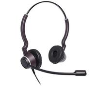 JPL Cuffie binaurali HAC-2, con cavo, per ufficio professionale/Contact Centre, compatibile con HAC, sistema di disconnessione rapida (QD), adatte per utenti con problemi di udito e non udenti, colore