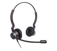 JPL Cuffie binaurali HAC-2, con cavo, per ufficio professionale/Contact Centre, compatibile con HAC, sistema di disconnessione rapida (QD), adatte per utenti con problemi di udito e non udenti, colore