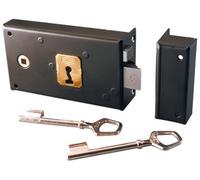 Jpm - Serratura di sicurezza da posare in applique orizzontale per griglia penent semitorni-a fouillot - Rif.344 - Main.G - Asse mm.58