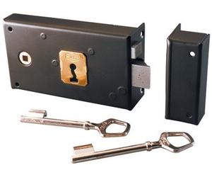 Jpm - Serratura di sicurezza da posare in applique orizzontale per griglia penent semitorni-a fouillot - Rif.344 - Main.G - Asse mm.58
