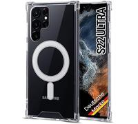 JProtect Custodia Magnetica per Samsung Galaxy S22 Ultra - Compatibile con MagSafe, Antiurto, Trasparente