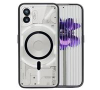 JProtect Custodia per Nothing Phone 2 per MagSafe Nero (protezione superiore e forza magnetica) Custodia magnetica trasparente per Nothing Phone 2 - Custodia magnetica per accessori MagSafe, custodia