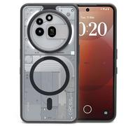 JProtect Custodia per Nothing Phone 3a PRO per MagSafe, colore nero (protezione superiore e forza magnetica), custodia magnetica trasparente per Nothing Phone 3a Pro, custodia magnetica per accessori