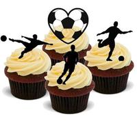 JPS Calcio Misto - 12 Decorazioni Commestibili per Torte-Football Mix - 12 Edible Stand Up Premium Wafer Cake Toppers