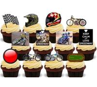 JPS Speedway Party Pack Mix 12 disegni - 12 decorazioni commestibili stand up Premium in ostia