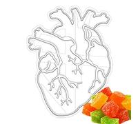 JPSDOWS Formine per Biscotti a Cuore | Romanzi tagliabiscotti con Cuore e Cervello | Stampo per Biscotti con tagliapasta Anatomy, Divertenti Gadget da Cucina per di Pasticceria, Ciambelle
