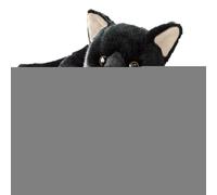 JPSDOWS Giocattolo di peluche per gatti neri di peluche, Peluche per gatti di,Peluche di cartone animato con figura di bambola morbida da abbracciare - Comoda statuetta di animale di per