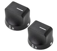 JPshop - Kit 2 pezzi Manopola nera piano cottura Ø6 mm - Mozzo 10 mm compatibile con Electrolux - 3550377265