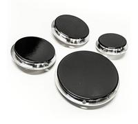 JPshop - Kit 4 Bruciatori spartifiamma + 4 Piattelli smaltati neri compatibile con Electrolux Rex - Aeg - Zanussi