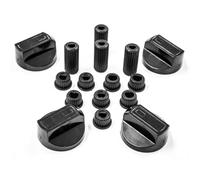 jpshop - KIT 4 manopole universali nere per cucina a gas innesto 6-8 mm