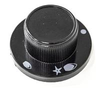 JPshop - Manopola nera piano cottura Ø6 mm - Mozzo incassato 2 mm esterno 48 mm compatibile con Star M5513