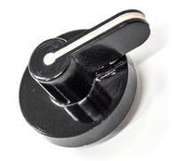 JPshop - Manopola nera piano cottura Ø8 mm - Mozzo 6 mm compatibile con Smeg 694971493