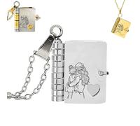 JPSSJGYH Per la nipotina - Collana con libro “Ti voglio bene per sempre”, collana con libro apribile a più strati con 6 pagine incise, regalo ispiratore per lei (Silver)