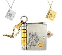 JPSSJGYH Per la nipotina - Collana con libro “Ti voglio bene per sempre”, collana con libro apribile a più strati con 6 pagine incise, regalo ispiratore per lei (Mix)