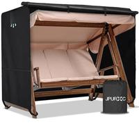 JPURXC Copertura Dondolo 3 Posti Copri Dondolo Esterno Impermeabile, Copertura per Dondolo da Giardino Oxford 600D per Altalena da Giardino - con 2 Cerniere - Nero (180 * 125 * 160)