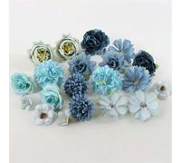 JPWNVF 1 Borsa di Fiori Artificiali per la Decorazione della casa, Fiori da Sposa, Decorazione da Parete, Accessori per Capelli Fai da Te, Corpetto, Materiale Artigianale Fatto a Mano-Blu-1 Borsa