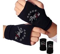 JPWPFAA 1 paio di guanti senza dita Stray, Guanti neri senza dita Stray Kids Merch, Guanti in maglia alla moda, Guanti unisex Kpop SKZ Merch, SKZOO Kpop Merch per i fan di STAY (A)