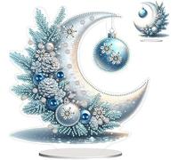 JPWPFAA Decorazione per pittura a diamante con supporto, DIY 5D Set di decorazioni artistiche per pittura a diamante verticale al chiaro di luna, Decorazione regalo per la casa