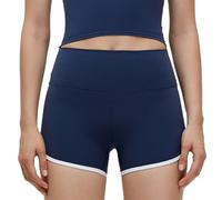 JPXJGT Pantaloncini Palestra Donna Vita Alta per Yoga Palestra Ciclismo Sport Corsa (Size:M,Color:Blu scuro)